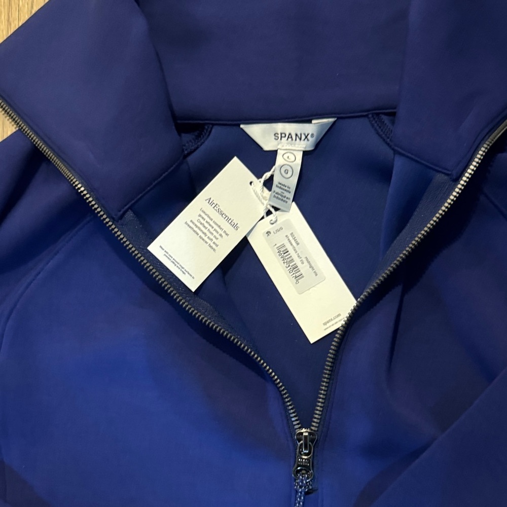 SPANX Deep Blue Zip-Up Jacket - Picture 2 of 5